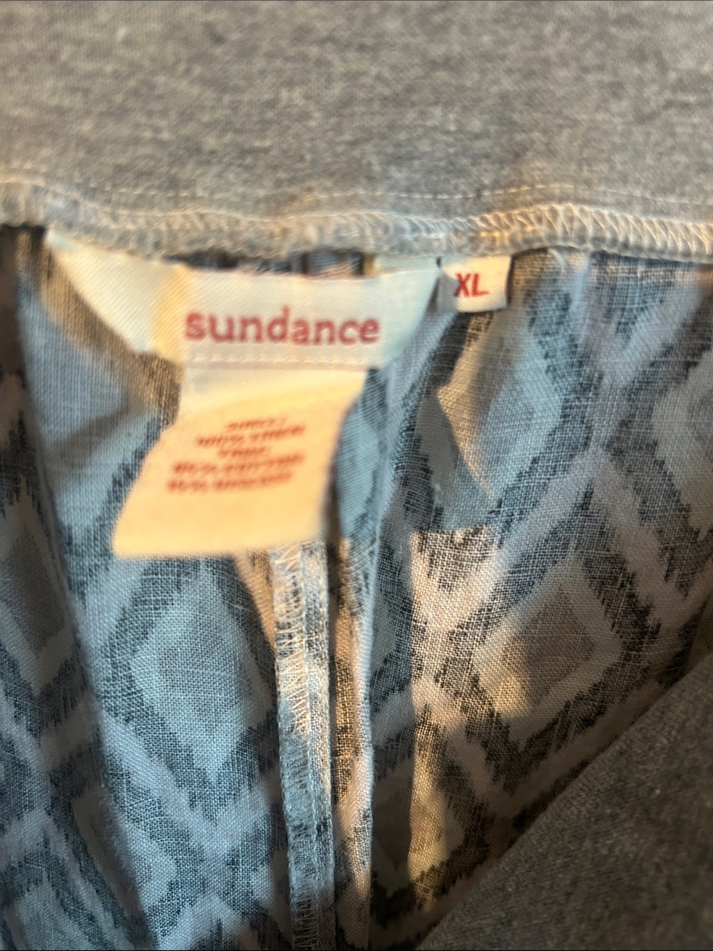 Women's linen Sundance pants  in Gray Diamond Print XL - Picture 3 of 5